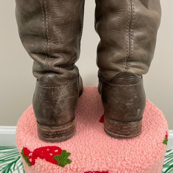 Frye Melissa Button Distressed Leather Knee-High Riding Boots Size 6.5 - Picture 7 of 12